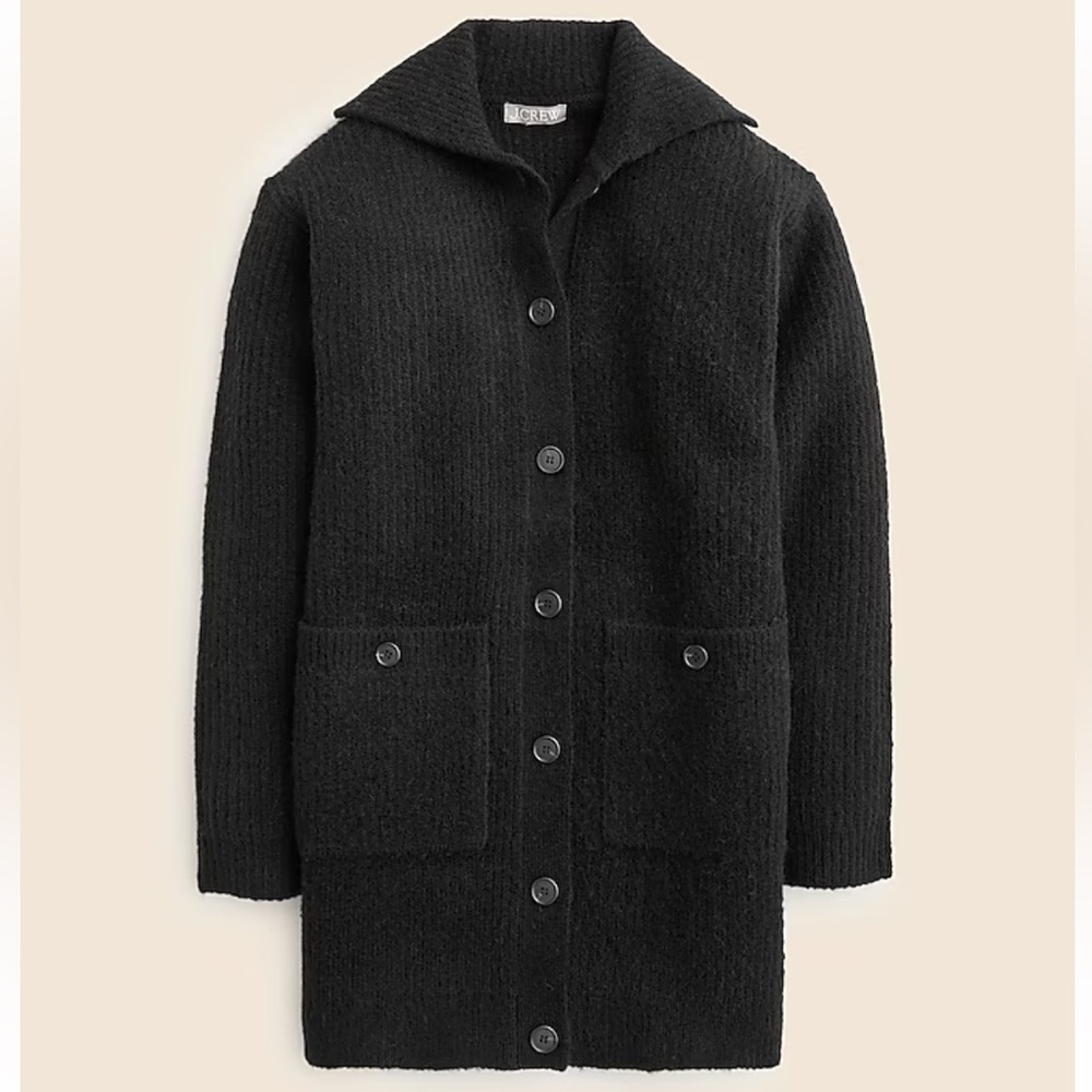 J.Crew Long Ribbed Cardigan in Black size small